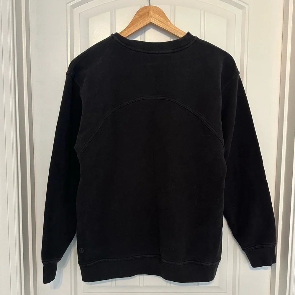 Lululemon Sweatshirt Black Crew Fleece All Yours Long Sleeve Size Extra Small